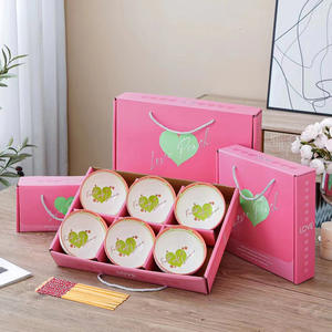 Ciotole in ceramica <span class=keywords><strong>di</strong></span> tendenza <span class=keywords><strong>di</strong></span> San Valentino 2025 Set <span class=keywords><strong>di</strong></span> stoviglie in <span class=keywords><strong>porcellana</strong></span> per le <span class=keywords><strong>donne</strong></span>-2 4 6 pezzi per uso domestico o nuziale - Product Image 1