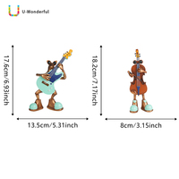 Figurine de robot musicien en résine, statue de robot groupe, ornement de robot avec guitare et violoncelle, décoration de bureau artisanale en gros