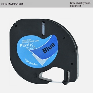 Papel de Impresión Compatible con <span class=keywords><strong>DYMO</strong></span> <span class=keywords><strong>LetraTAG</strong></span> 91205 y 91201, Fondo Verde/Blanco, Etiquetas Adhesivas con Texto Negro, Cinta de Etiquetas Delta - Product Image 2