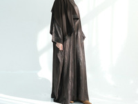 Vêtements islamiques 2025, abaya grande taille, robe musulmane pour femmes, motif personnalisé, tissu satiné, kaftan abaya à manches chauve-souris, designs d'abaya