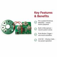 Module sonore vocal de Noël avec carte PCB, déclencheur par bouton, interface haut-parleur, microphone d'enregistrement, contrôleur de jouet PCBA