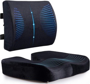 <strong>Seat</strong> Cushion &amp; Lumbar Support <strong>Pillow</strong> for Office Chair, Memory Foam Car <strong>Seat</strong> Chair Cushion with Adjustable Strap Washable - Product Image 2