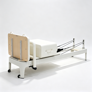 Máquina de <span class=keywords><strong>Pilates</strong></span> Reformer de Aleación de Aluminio Blanca con Riel Completo Ajustable para Yoga, <span class=keywords><strong>Pilates</strong></span>, Estudio, Uso Doméstico y Ejercicio Corporal - Product Image 3