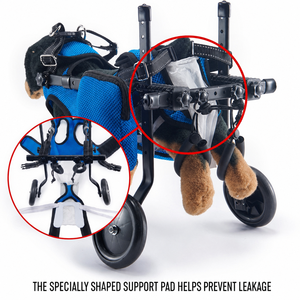<b>Dog</b> Mobility Cart Blue Textile Adjustable Support for Hind Legs with Built-in Storage and Custom Fit Design - Product Image 3