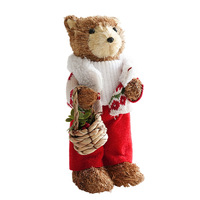 Figurine d'écureuil en sisal, décorations de table rustiques de Noël, animaux de la forêt avec accent festif, décoration de ferme de Noël
