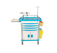 Carrito de Emergencia para Hospital y Clínica 750*480*920mm con 2 Puertas y 3 Cajones
