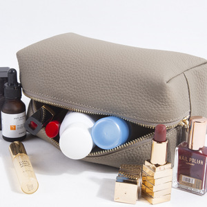Portable <b>Makeup</b> Brush Bag PU Leather Water Resistant Soft Cosmetic Storage Pouch Open Travel Organizer Custom Logo Color <b>Case</b> - Product Image 4