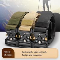 Travail d'entraînement Rigger Randonnée EDC Ceinture tactique en nylon élastique pour hommes avec boucle à dégagement rapide en aluminium