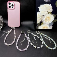 Nouvelle chaîne de téléphone portable perlée avec nœud, porte-clés, pendentif de sac, chaîne décorative pour étui d'écouteurs pour femmes