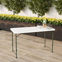HOMFUL – Table pliante en plastique HDPE, hauteur réglable, Table d'extérieur, vente en gros