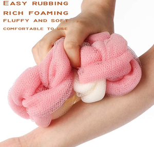 वापस स्नान स्पंज शावर शारीरिक छूटना पट्टा फूल मेष नेट कंधे रंडी लंबी स्पंज बौछार शरीर धोने ब्रश झाग - Product Image 4
