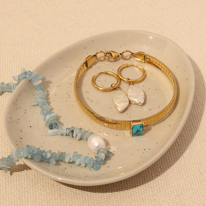 Collier d'été fait main de perles d'eau douce corde élastique bijoux de voyage quotidien bébé bleu Nature collier en cristal écrasé - Product Image 5