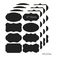 Étiquettes autocollantes en vinyle pour tableau noir, formes variées, imperméables, réutilisables, noires, pour le stockage de bocaux et de bouteilles