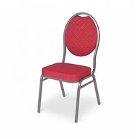 Chaises de mariage modernes en métal avec pieds en métal, dossier rond en tissu, pour hôtels, banquets, réceptions de mariage