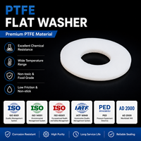 Rondelle plate en PTFE (Polytétrafluoroéthylène) résistante aux produits chimiques, joint d'étanchéité DIN 125A, rondelle isolante en PTFE blanc, rondelle plate en plastique
