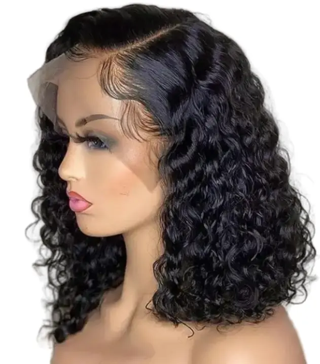 Cheap Brazilian Short Bob Lace Front Wig Hd Lace Frontal Perucas Cabelo Humano Water Wave Glueless Full Hd Lace Wigs Para Mulheres Negras