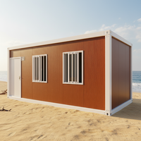 Maison conteneur mobile de 20 pieds de haute qualité, petite maison mobile en acier, panneaux sandwich, étanche, alimentée à l'énergie solaire, cuisine et salle de bain rapides à installer