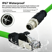 Câble Ethernet industriel blindé M12 X-Coded 8 broches vers RJ45 Cat6A pour applications Cognex et d'automatisation, câble PROFINET