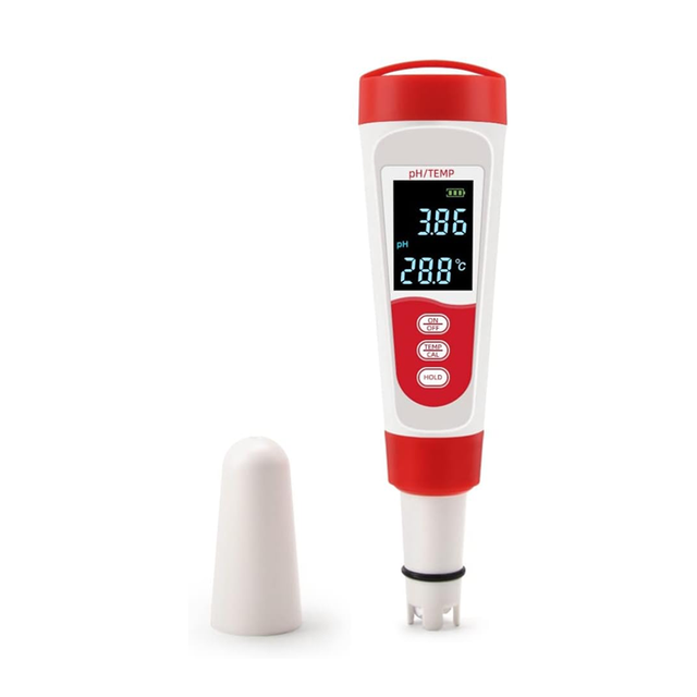 Portable Digital PH Meter Tester with Temperature Sensor 2-in-1 Water Quality Tester for Aquarium, Hydroponics, Plants, Pool