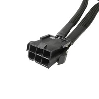 Câble d'alimentation double GPU 8 broches 22 cm, adaptateur PCI-E 6 broches vers 2x8 (6+2) broches avec gaine en peau de serpent pour cartes graphiques