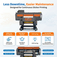 Impresora UV DTF de 60 cm con Solución de Lámina Dorada, Máquina de Transferencia de Película A/B, Tinta CMYK+Blanco+Verniz para Impresión de Productos Personalizados