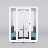 Cabine de réunion modulaire insonorisée pour plusieurs personnes, pour bureau, intérieur, acoustique