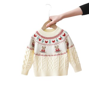 <span class=keywords><strong>Pull</strong></span> coréen Fair Isle pour filles et garçons, motif ours <span class=keywords><strong>de</strong></span> Noël, en acrylique épais, traitement adoucissant, pour le Nouvel An - Product Image 6