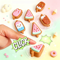 Porte-clés Clicker en chocolat imprimé en 3D pour le soulagement du stress, TDAH et anxiété, Jouets Clicker portables miniatures à bouton de pression pour le bout des doigts