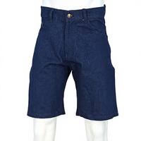 Cepler ile yaz Streetwear Vintage sıkıntılı düz gevşek Fit erkek Denim kot şort