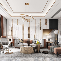 Ensemble de canapés modulaires gain de place pour salon d'appartement moderne, panneau mural 3D en PVC et décoration personnalisée, service OEM