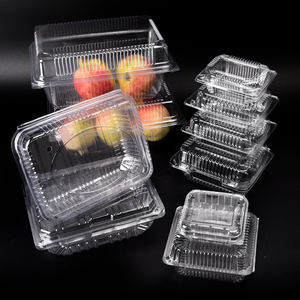 Hình chữ nhật rõ ràng Hộp nhựa <span class=keywords><strong>PET</strong></span> Nắp kéo vỏ sò vỉ Rau Trái Cây nho dâu tây punnet Khay vỏ sò bao bì - Product Image 3