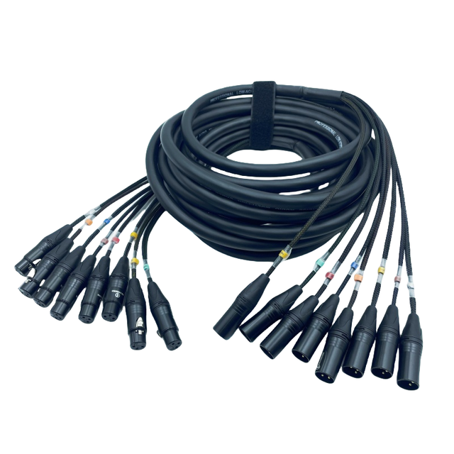 XLR Cable 8 Channel Professional Multi-Media Snake Cable 8 Pairs Male to Female 3 Pin XLR Balanced Audio Extension Cord