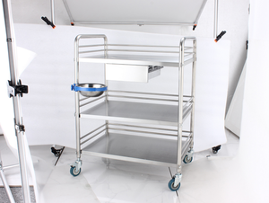 MT MEDICAL Chariot d'instruments en acier inoxydable pour clinique Chariot en acier inoxydable Chariot d'instruments médicaux Mobilier d'hôpital - Product Image 4