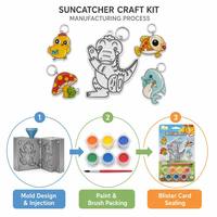 Kit attrape-soleil en plastique personnalisé avec pinceau, attrape-lumière DIY pour fenêtre, cadeau de Noël pour enfants, motif personnalisable