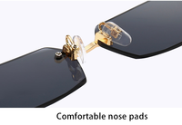 Gafas de Sol Rectangulares sin Montura de PC Color Caramelo al por Mayor para Mujer y Hombre, Lentes de Moda para Fiesta, Gafas de Sol con Protección UV400