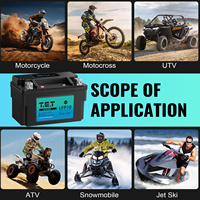Baterai Lithium Powersports T.E.T LFP10S 12.8V 6Ah 360CCA Perlindungan BMS Bluetooth Opsional 1500 Siklus untuk Sepeda Motor/ATV/UTV