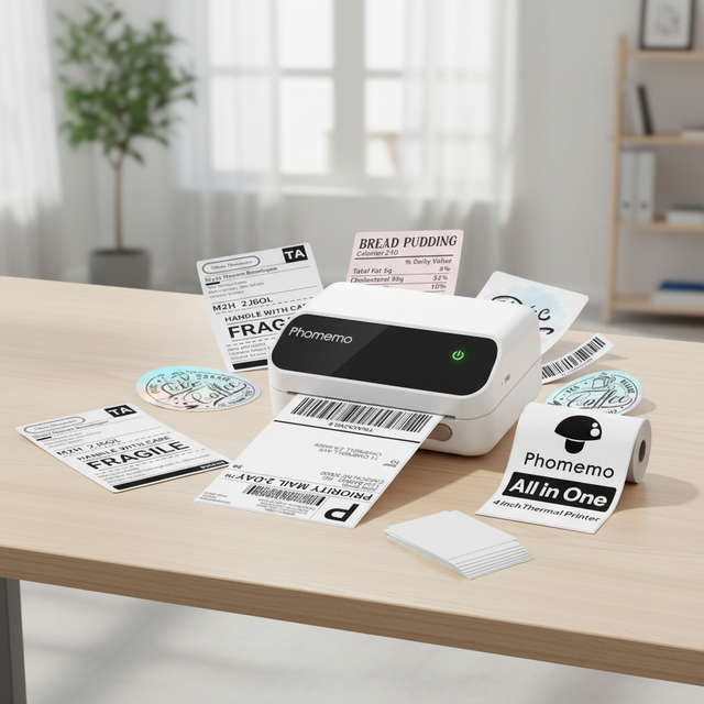 Phomemo M420 4-Inch Wireless Rechargeable Thermal Label Printer Portable Inkless Barcode Sticker Maker for Business Wholesale