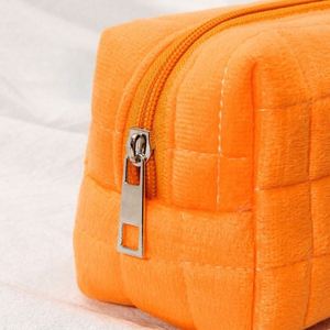 Bolsas de Maquillaje Cosméticas Personalizadas con Cierre, de Poliéster con Interior de Algodón, Diseño a Cuadros, Colores Pastel, Ideales para Viaje, con Bolsillo Interior para Regalo - Product Image 4