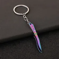Porte-clés en métal miniature, modèle couteau à griffes tactique, pour passionnés de militaire, pendentif périphérique de jeu, cadeau