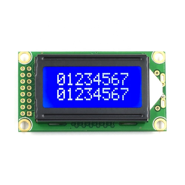 16 pin 8x2 stn character blue/yellow-green Monochrome display screen 0802 lcd module