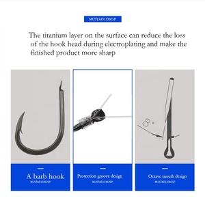 Mustad 13302 grandes púas gancho grande mar pesca de acero de alto carbono, ganchos de pesca marítima especial para peces - Product Image 5