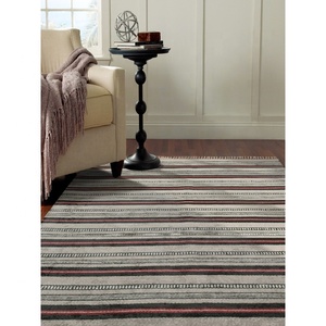 Alfombras indias de yute de lana hechas a mano indias patrón impreso abstracto alfombra dormitorio piso diseño étnico oración tejido plano lavable - Product Image 2