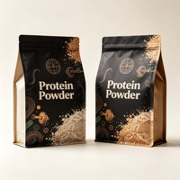 Sachet à fond plat personnalisé pour protéines en poudre 1kg 2kg, emballage de protéines de lactosérum refermable avec fermeture éclair, pochette anti-odeur