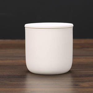 Bocaux à bougies en céramique de luxe de haute qualité avec couvercle et motif en relief – Lanternes décoratives aromatiques pour la maison, marque Lingka, Hebei, Chine, vente chaude - Product Image 3