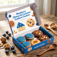 Boîtes d'emballage alimentaire en papier transparent imprimées en couleur, pliables, écologiques, réutilisables et imperméables pour cupcakes et desserts
