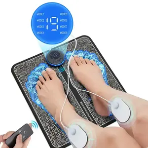 2024 meilleure vente soulagement pied jambe douleur Micro-courant Ems impulsion pied Massage Machine tapis de soin avec télécommande et coussinets