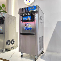 3-smaken commerciële softijsmachine, vrijstaand, met top-pinsensor, softijsdispenser, voorafkoeling