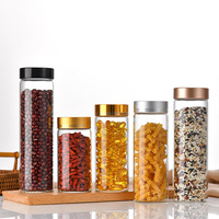Bocaux en verre transparent en gros, scellés, pour céréales, bonbons, en borosilicate, à large ouverture, scellés
