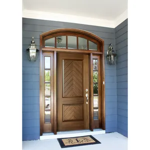 American Style Modern Entrance Door Security Front Wood Door Custom Colours Exterior Entry Door For Home