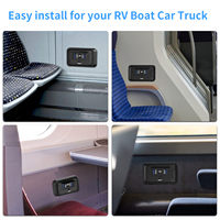 WLETO Cargador de Pared para RV de 4 Puertos 12-24V USB ABS+PC 102W con Puertos PD3.0/QC3.0 A+C, Luces LED y Pantalla de Monitoreo de Voltaje